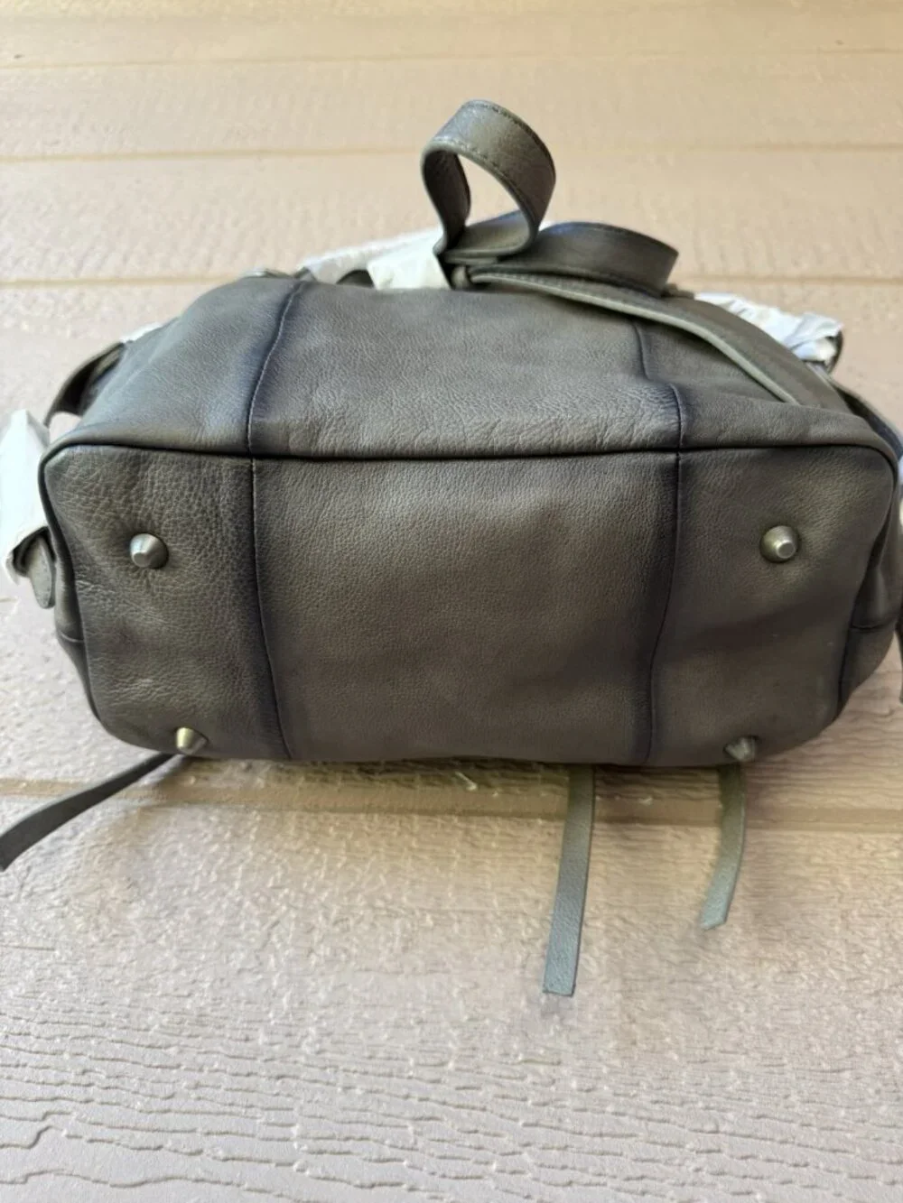 Free People We The Free Baby Emerson Gray Leather Satchel Crossbody Bag - Picture 5 of 12
